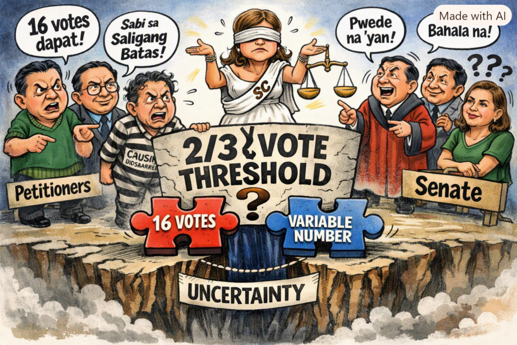 KORTE SUPREMA PABOR SA SENADO: 2/3 VOTE THRESHOLD